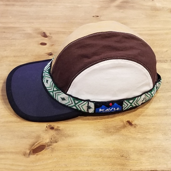 KAVU Hat Cap Strap Back Multi-Color Size M Adjustable Canvas Outdoor Hike USA - Picture 2 of 9
